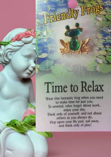 Friendly Frogs Time to Relax Pin